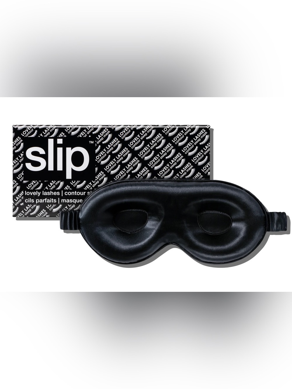 slip Contour Sleep Mask Packaging - Black & White